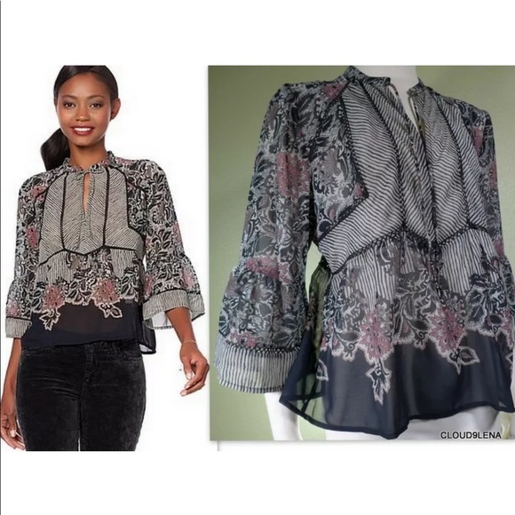 Lucky Brand Tops - Lucky Brand Mixed Print Top